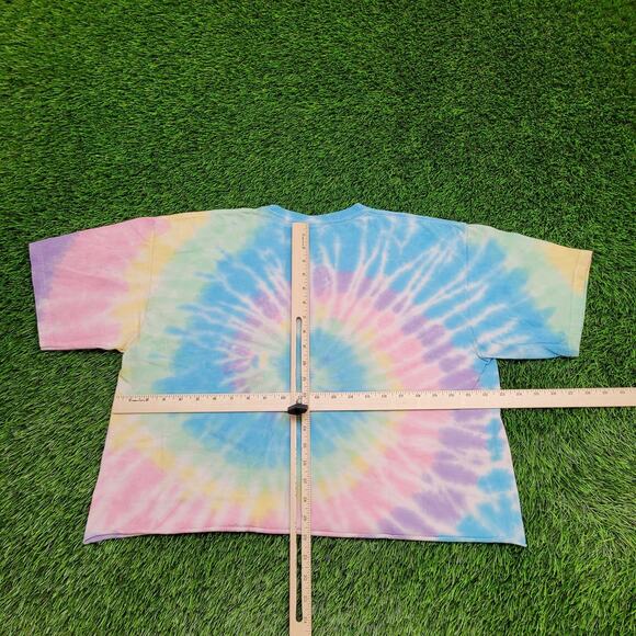 ACDC High-Voltage Crop-Top Shirt Womens XL 23x20 Swirl Tie-Dye - Picture 3 of 11